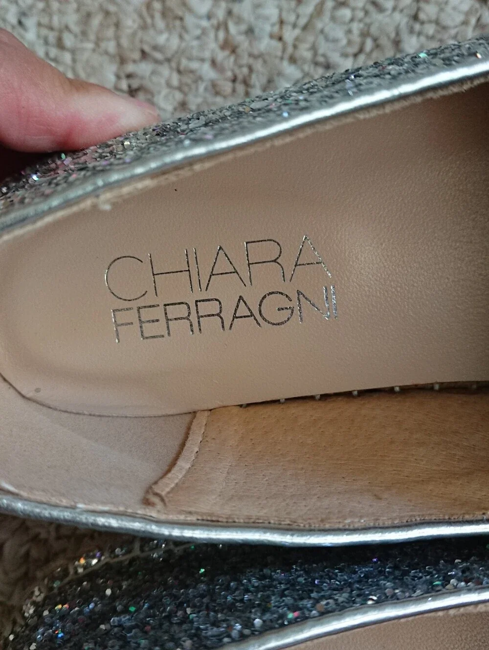 Chiara Ferragni “Popcorn & soda” Glitter Ballet espadrille Flats size 7.5